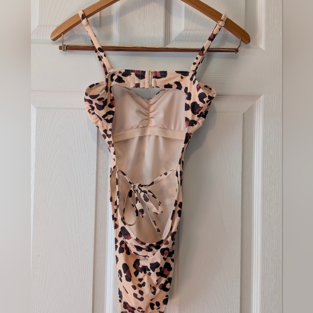 Adore Me Leopard Lace Up Swimsuit NWT $20 - Picture 5 of 6